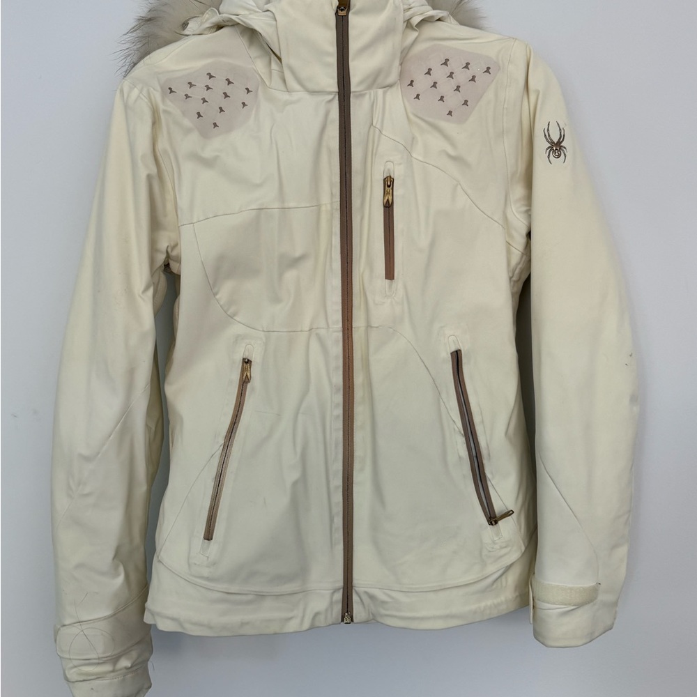 Spyder White Jacket with Gold Logo